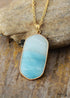 Boho Necklace, Amazonite and Gold Chain